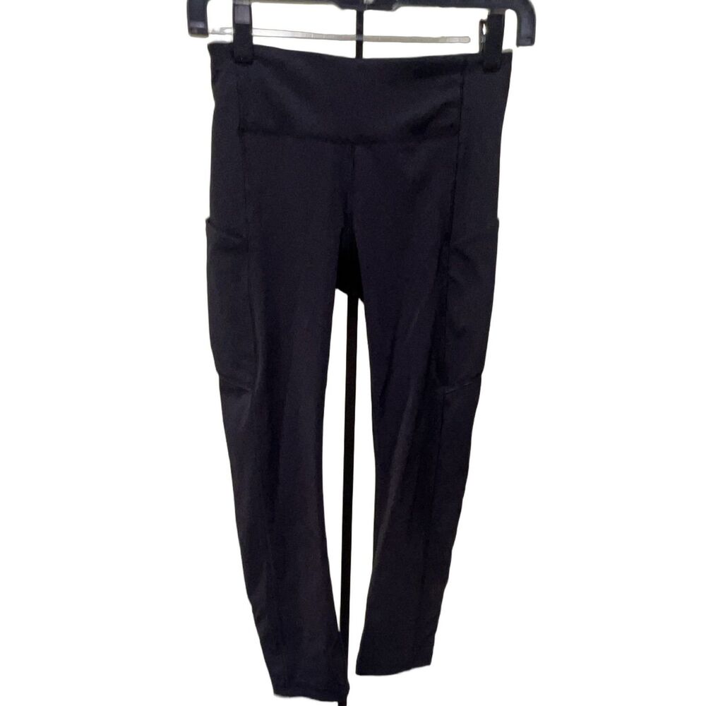 Lululemon Speed Up Leggings Women's 4 Black Pockets Zip Running Gym Activewear